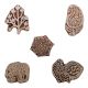 Set of 5 Piece New Mix Wooden Printing Blocks